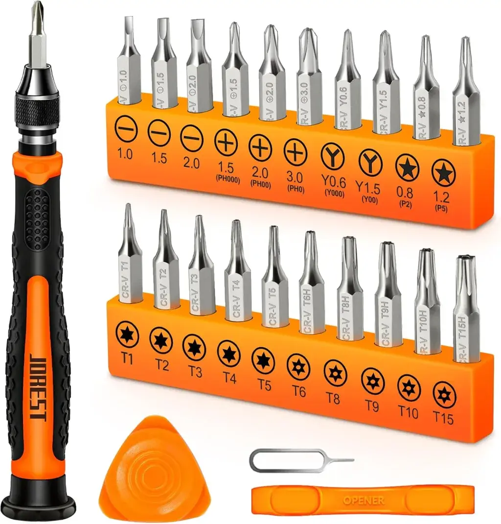JOREST 59Pcs Small Precision Screwdriver Set with Torx T5, T6, T8, Mini Repair Tool Kit for Macbook, Computer, Laptop, iPhone, PS4 PS5, Xbox, Switch, Eyeglasses, Watch, PC, Ring Doorbell, Electronic overlay