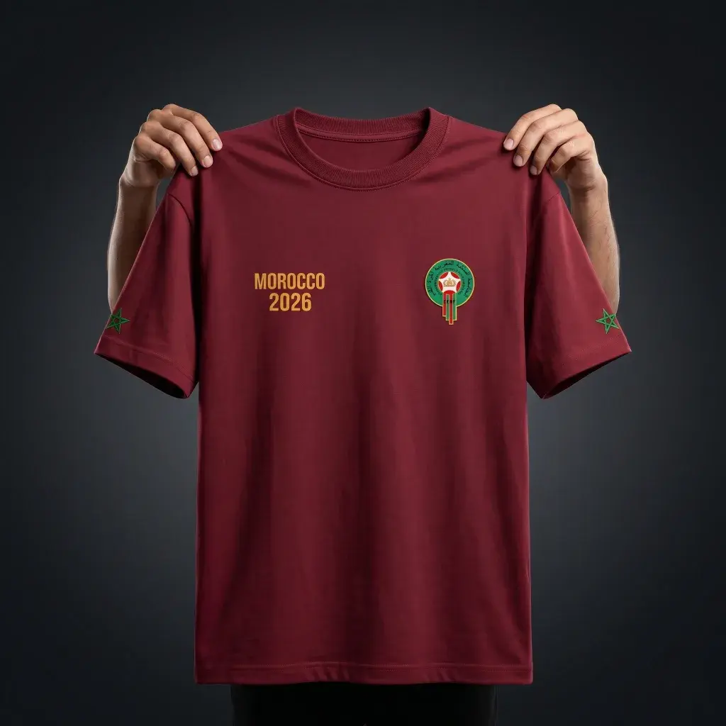 Premium Morocco Fan Edition Drop Shoulder Maroon Color overlay