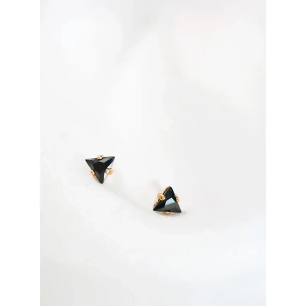 tiny crystal triangle earrings | black  Nose Pin For Women 