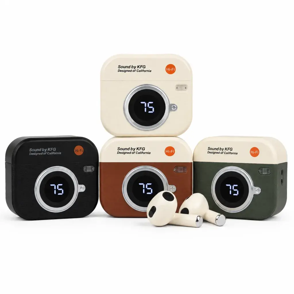 Q86 Retro Camera Design TWS Bluetooth Earbuds overlay