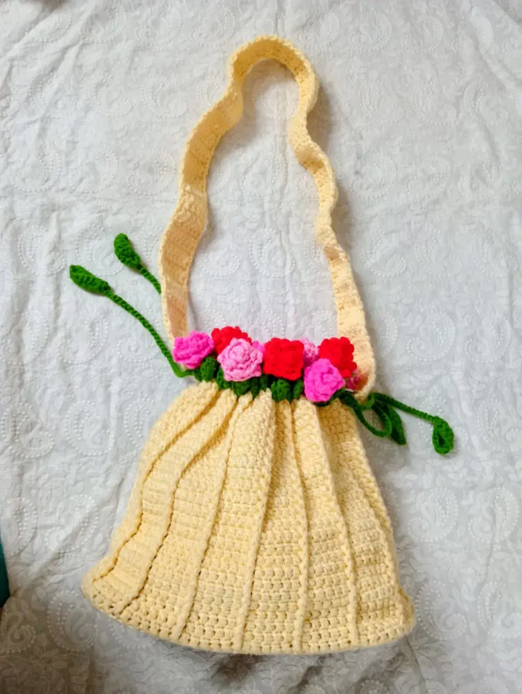 Crochet Rose Bouquet Bag 🌹