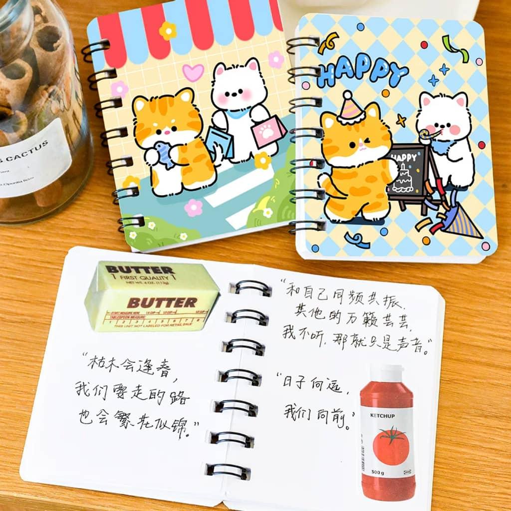 Cute Cat Spiral Notebook overlay